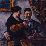 Self-Portrait with Wife. 1923